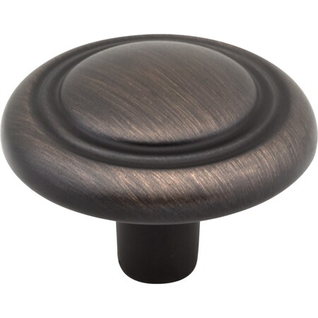 Elements 1-1/4" Diameter Brushed Oil Rubbed Bronze Button Vienna Cabinet Mushroom Knob 202DBAC